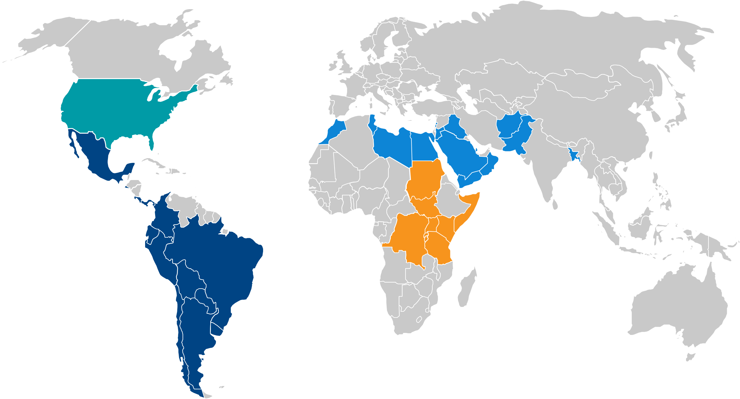 Map of HFA partner regions and countries